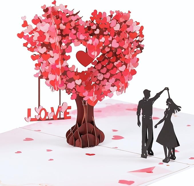 Tarjeta 3D del amor - San Valentin, Aniversario, Mesario, Bodas