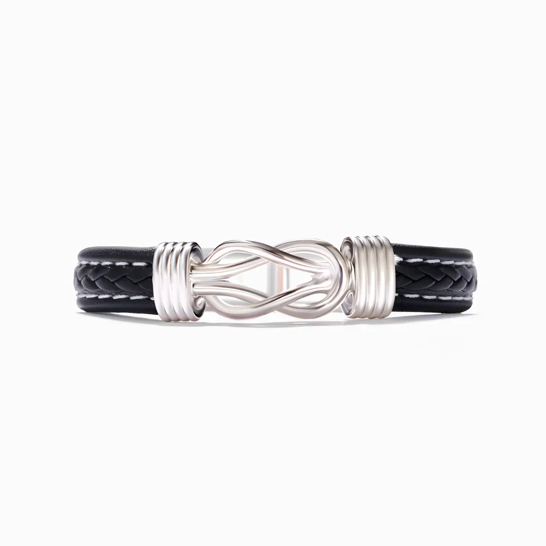 Pulsera de cuero genuino con símbolo infinito para hombres, regalo para hijo o nieto