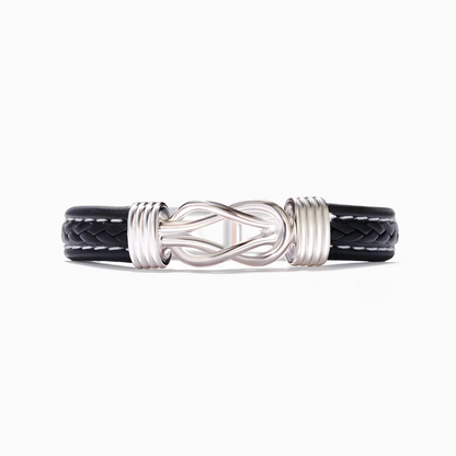 Pulsera de cuero genuino con símbolo infinito para hombres, regalo para hijo o nieto