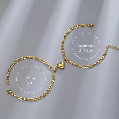 Elegante Set de 2 Pulseras de corazón imantadas